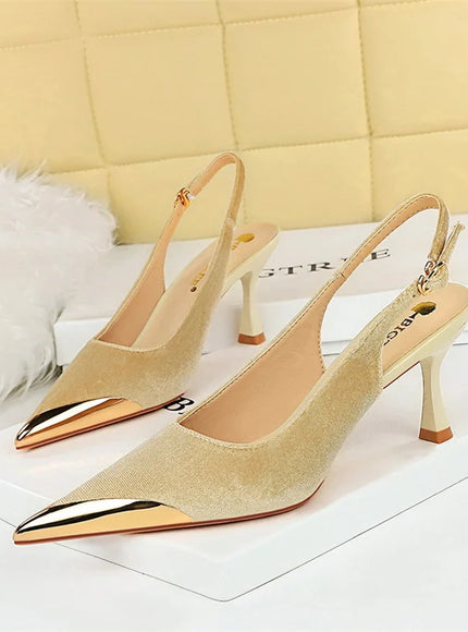 Elegant Women Green High Heel Velvet Pumps Wedding