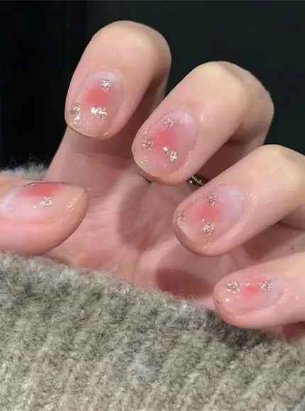 24Pcs Full Cover Wearing Reusable False Nails Glitter