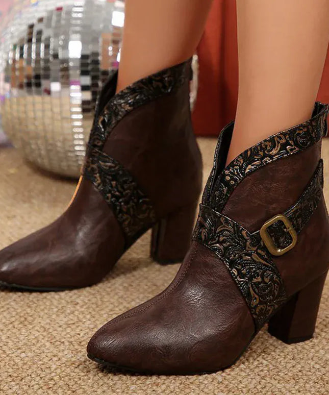 Elegant Buckle Detor Ankle for Women Spring Autumn