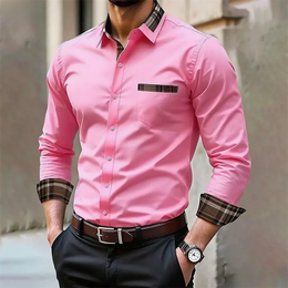 Men's iron-free long-sleeved lapel shirt, casual and comfortable long-sleeved shirt, spring and autumn inner shirt, plus size