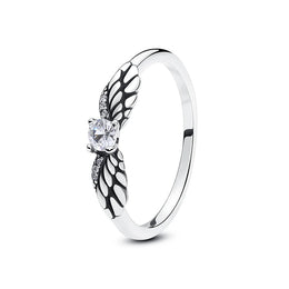 Original 925 Sterling Silver Ring Love Heart Pave CZ Crystal Stackable Rings For Women Wedding Engagement Birthday Gift Jewelry