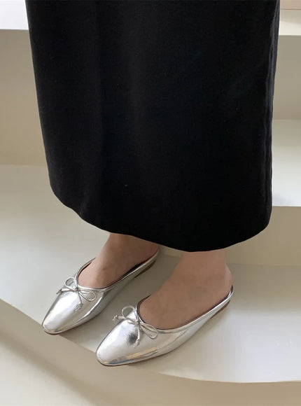 Flats Shoes for Women Luxury Silver Ballet Shoes