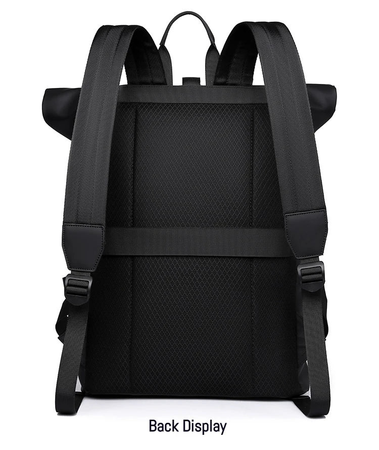New Shoulder Bag Men's Senior Sense of Business Computer Outdoor Leisure Rolled Edge Travel Backpack Fashion Commuting