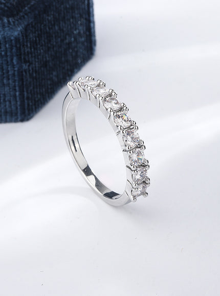 S925 Silver Zircon Eternity Ring For Women Timeless Sparkle