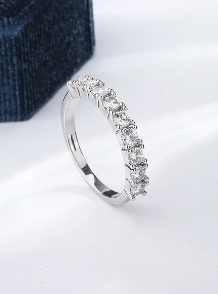 S925 Silver Zircon Eternity Ring For Women Timeless Sparkle