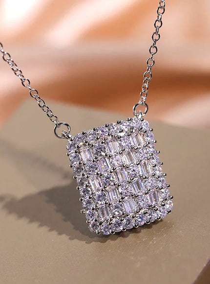 KissIcon Cubic Zirconia Necklace 925 Silver Plated - Gleam