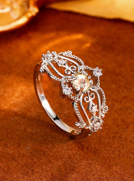 Classic Womens Ring With Irregular Geometry Silver Plated