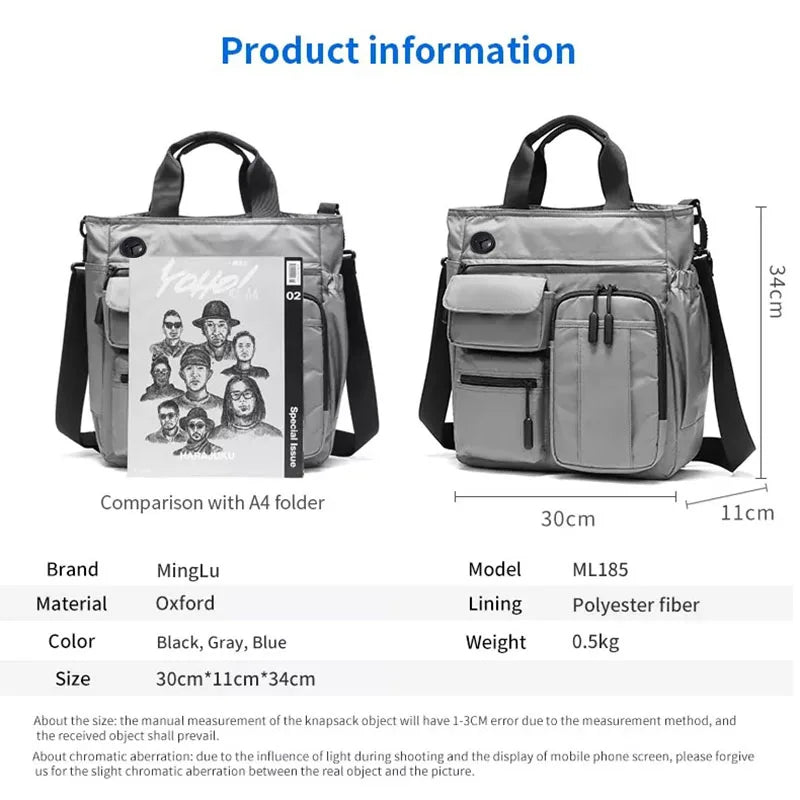 Mens Business Messenger Bag Laptop Shoulder Bag Multifunctional Computer Work Office Bag Waterproof Briefcases Travel Handbag