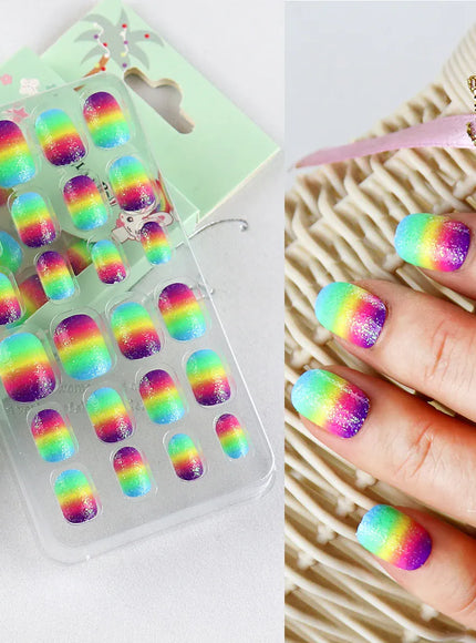 Kiss Icon Kids Press On Nails Preglue Glitter