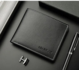 Ultra Thin Mens Wallet Leather Bifold Compact Cash Holder for Men with Coin Pocket