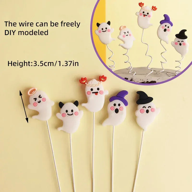 2025 Halloween Cake Decorations Pumpkin Ghost Black Castle Haunted Houses Cake Toppers for Happy Halloween Party Supplies