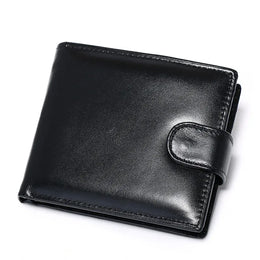 Leather Mens Wallet with Coin Pocket Genuine Leather Wallet for Men Short Style