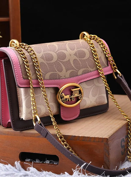 Light luxury women's bag 2025 new high-end color contrast single shoulder underarm bag designer fashionable crossbody small squa
