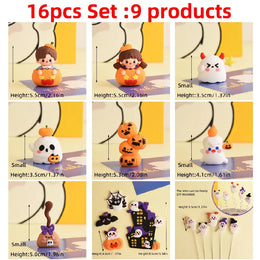 2025 Halloween Cake Decorations Pumpkin Ghost Black Castle Haunted Houses Cake Toppers for Happy Halloween Party Supplies