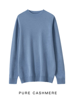 New Men's 100% Merino Wool Mock Neck Pullover Soft Warm Jumpers Quality Cashmere Sweater Casual Smart Knitwear Basic Tops Clothi