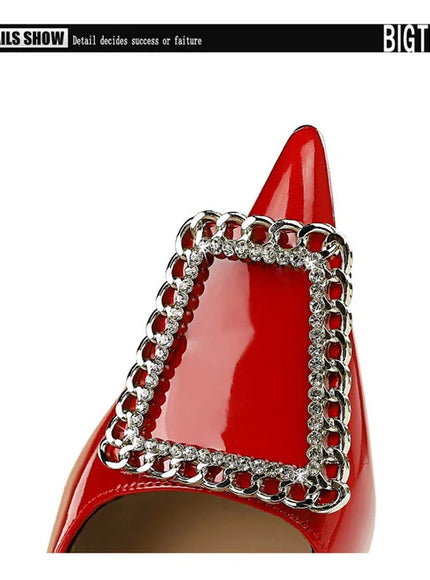 Woman 10cm High Heels Patent Leather Shallow Mouth
