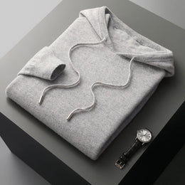 MVLYFLRT Men's One-Piece Ready-to-Wear Hoodie 100% Merino Wool Knitted Sweater Shirt Autumn Winter Casual Large Top Long Sleeved