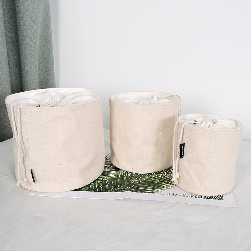 Women's Bag Inner  Basket Corduroy Bucket Bag Woven Drawstring Storage Pouch Versatile Household Organizer