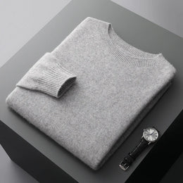100% Merino Wool Sweater Man O-neck Basic Wool Pullover Autumn Winter Long Sleeve Soft Warm Jumper Smart Casual Knit Popular Top