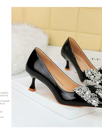 Women Green Pointed Toe Pumps Wedding Middle Low