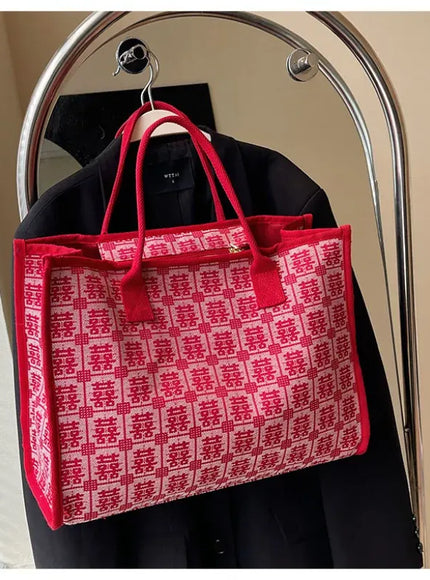 Red Bridal Tote – Wedding Work Purse