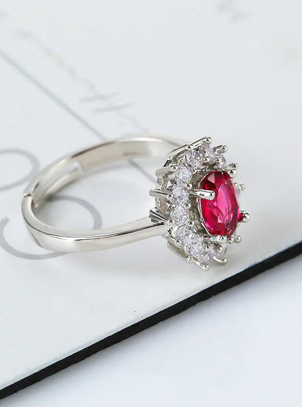 Kissicon Lady Blue Crystal Bridal Ring –
