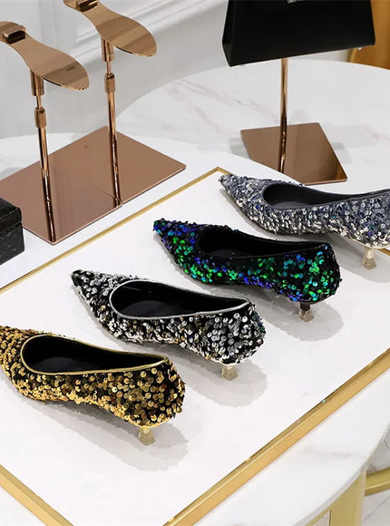2024 Version Fashion Style Sequin Women's Shoes Shallow