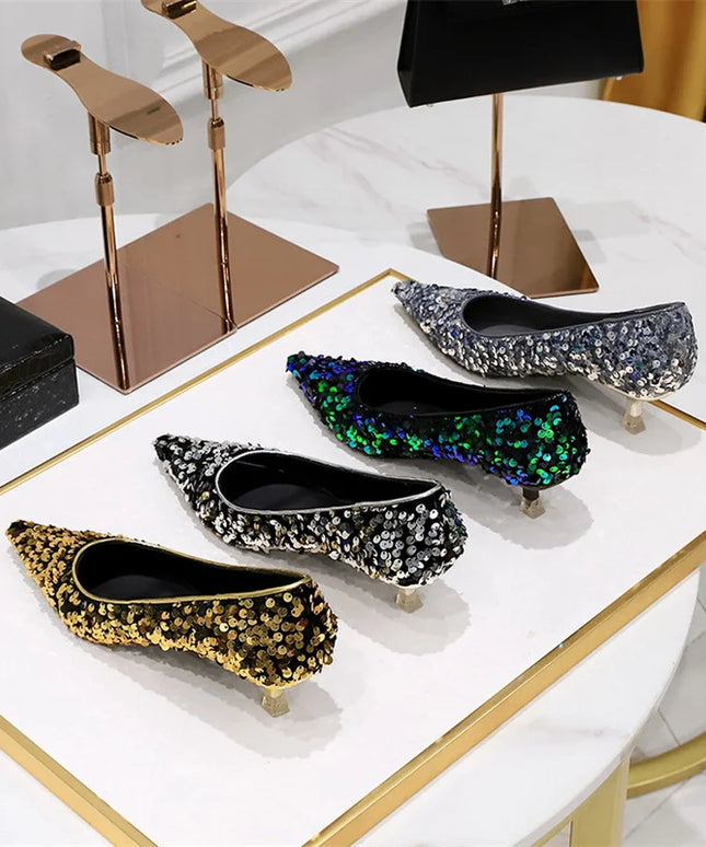 2024 Version Fashion Style Sequin Women's Shoes Shallow