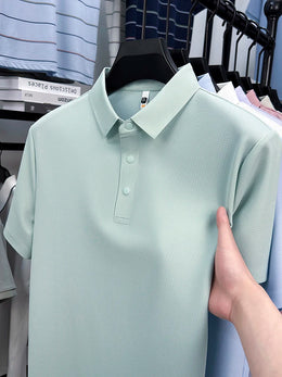 2025 Men's Sporty Polo Waffle Shirt | Moisture-Wicking Golf Tennis Top Sizes S-5XL, Snap Buttons, 7A Antibacterial High Quality