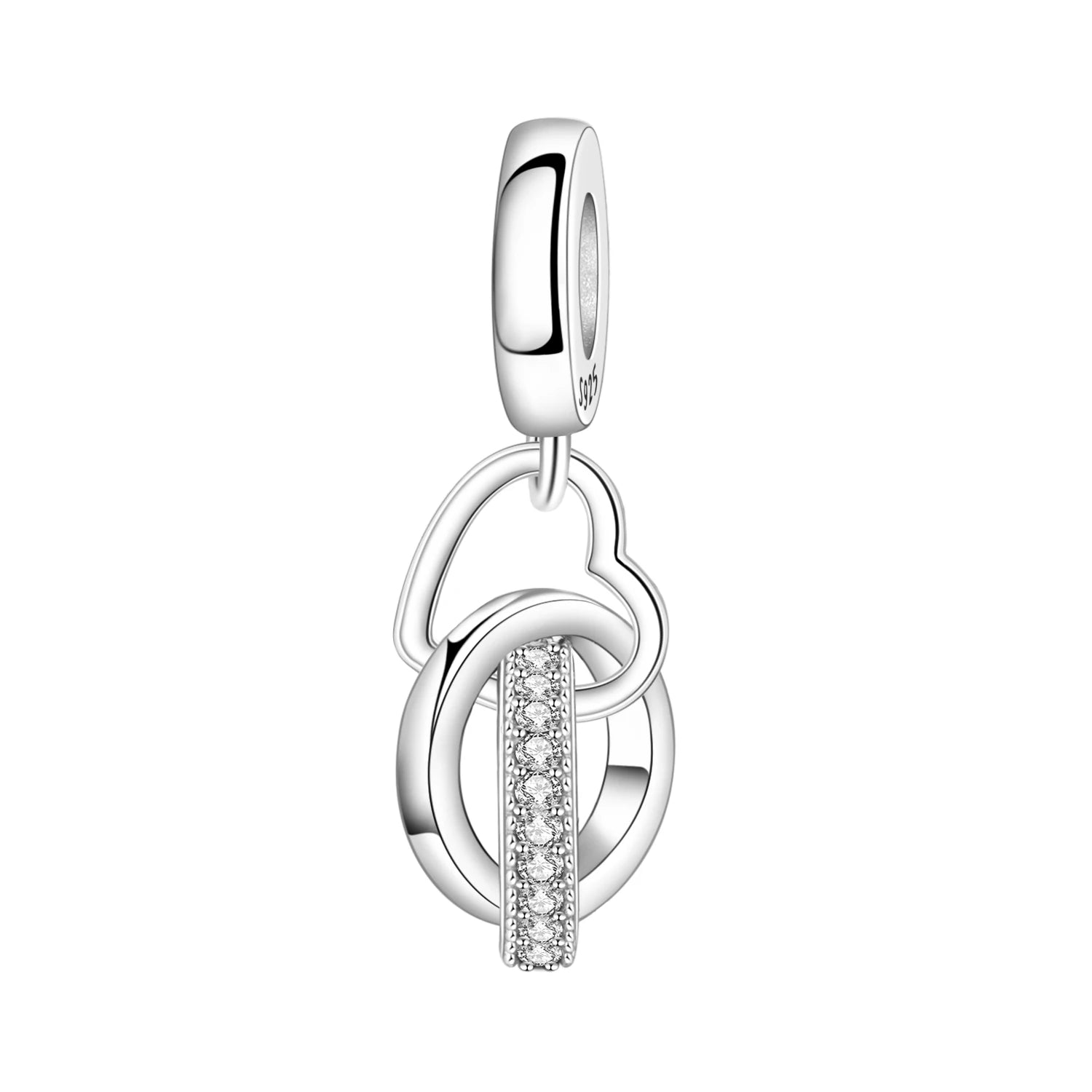 Original Charms Beads 925 Sterling Silver Zircon LOVE Winged Protect Heart Pendant For DIY Necklace Bracelet Fine Jewellery Gift