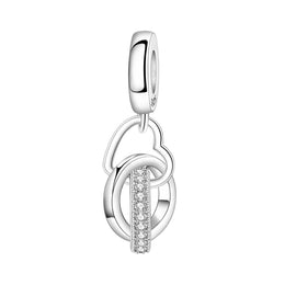 Original Charms Beads 925 Sterling Silver Zircon LOVE Winged Protect Heart Pendant For DIY Necklace Bracelet Fine Jewellery Gift