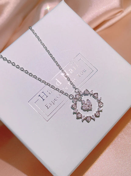 KissIcon Tassel Pendant Clavicle Chain 925 Silver - Zircon