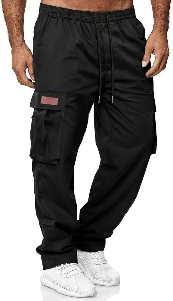 2024 Amazon Summer New Men's Work Pants European and American Independent Station Drawstring Multi Pocket Casual Pants