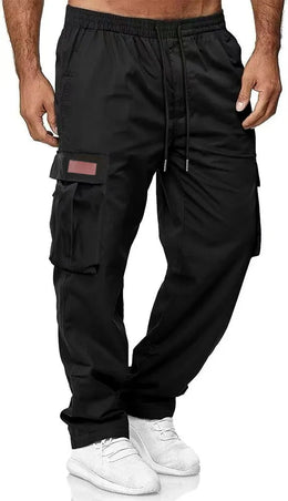 2024 Amazon Summer New Men's Work Pants European and American Independent Station Drawstring Multi Pocket Casual Pants