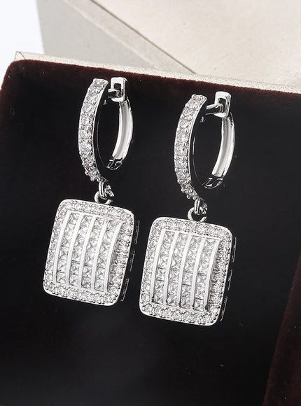 KissIcon Exquisite 925 Silver Earrings - Zircon Sparkle