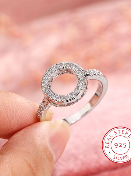 KissIcon Excellent Round Zircon Ring - AAAA Crystal Inlaid