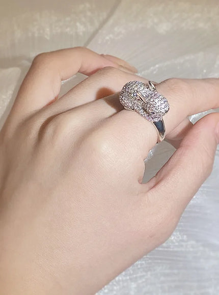 KissIcon 2024 Zircon Rabbit Ring - Silver Plated Giftable