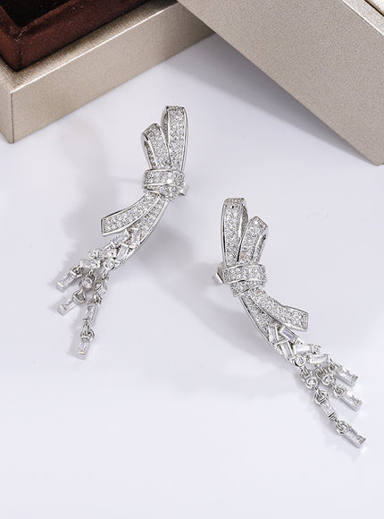KissIcon Exquisite Silver Plated Butterfly Earrings Zircon
