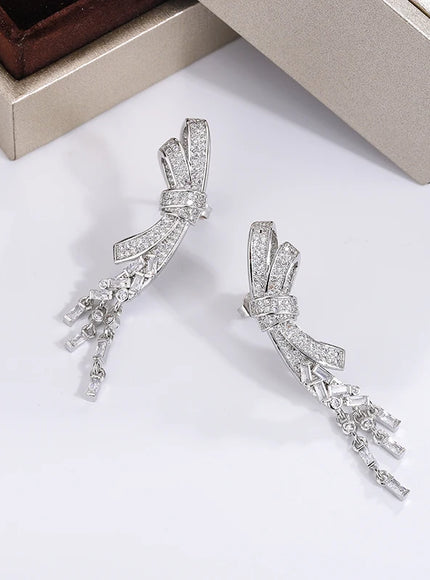 KissIcon Exquisite Silver Plated Butterfly Earrings Zircon
