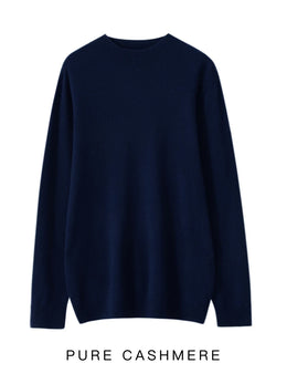 New Men's 100% Merino Wool Mock Neck Pullover Soft Warm Jumpers Quality Cashmere Sweater Casual Smart Knitwear Basic Tops Clothi
