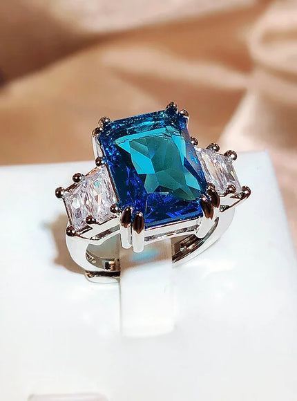 💋 Paraiba Zircon Ring Pink Blue Green - Luxury Jewelry