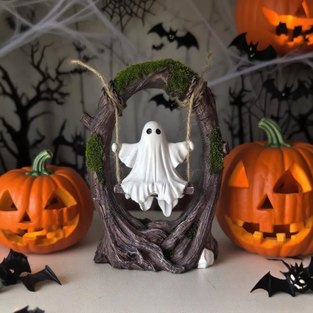 Halloween Themed Halloween Swing Ghost Ornament Handicraft Model Spooky Ghosts Decor Funny Collectible