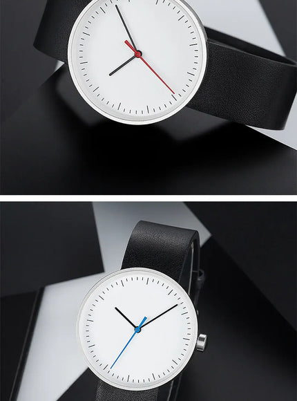 KissIcon UTHAI Couple Leather Strap Quartz Wristwatch Trendy