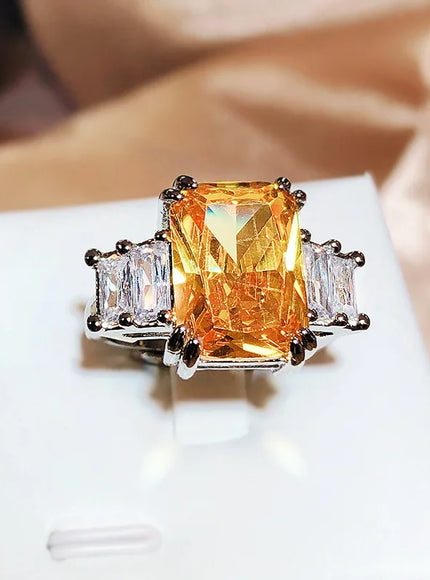 💋 Paraiba Zircon Ring Pink Blue Green - Luxury Jewelry