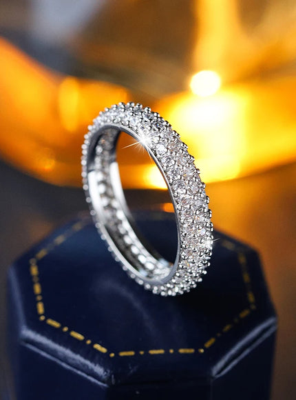 KissIcon Sparkling Zirconia Ring - Silver Plated Stackable