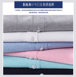 100% Cotton Oxford Shirt Men's Summer short sleeved Sleeve Embroidered Horse Casual Without Pock et Solid Shirt Plus Size S-6XL