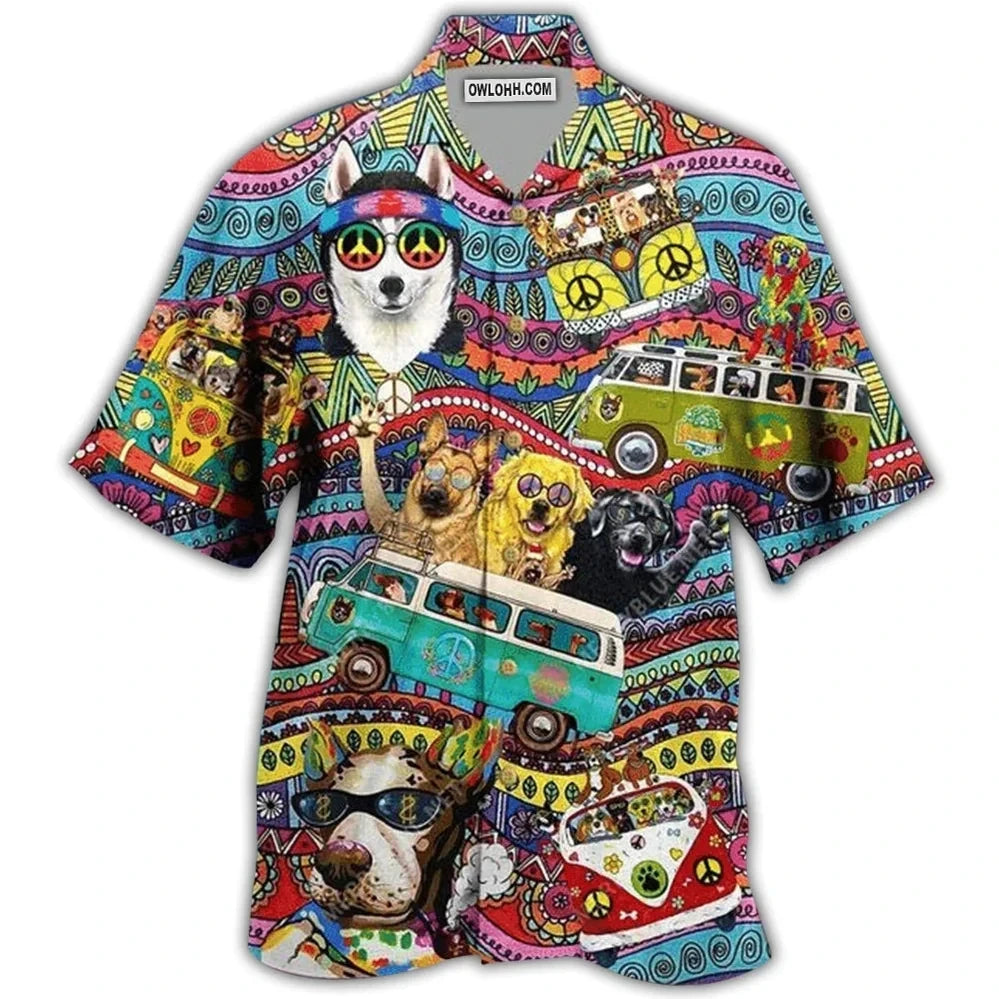 Hawaiian Men Shirt 3D Car Print Short Sleeve Blouse Summer Beach Vacation single Breasted Fashion Lapel Men's Clothing