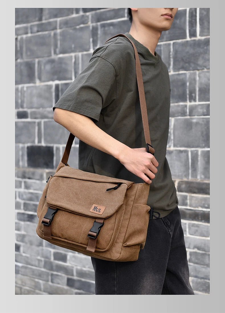 Men's Casual Crossbody Bag Large Capacity Single Shoulder Bag Commuter Mailman Bag Lightweight Leisure Backpack for Business