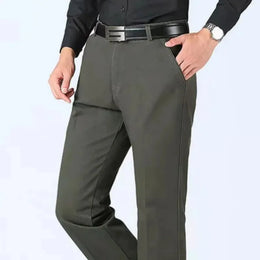 Mens 100% Cotton Summer Thin Autumn Thick Trousers Fashion Brand Cargo Pants Smart Casual Solid Khaki Black Suit Pant GOZBKF