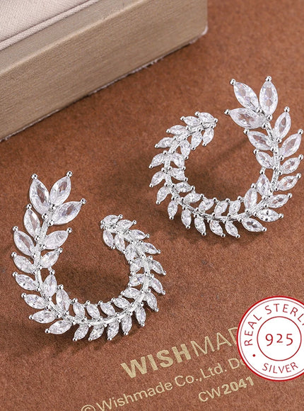 KissIcon Creative Rhinestone Earrings - Sterling Silver